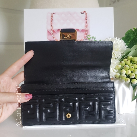Authentic Pre-owned Fendi Baguette Continental Nappa Flap Wallet - Picture 6 of 14